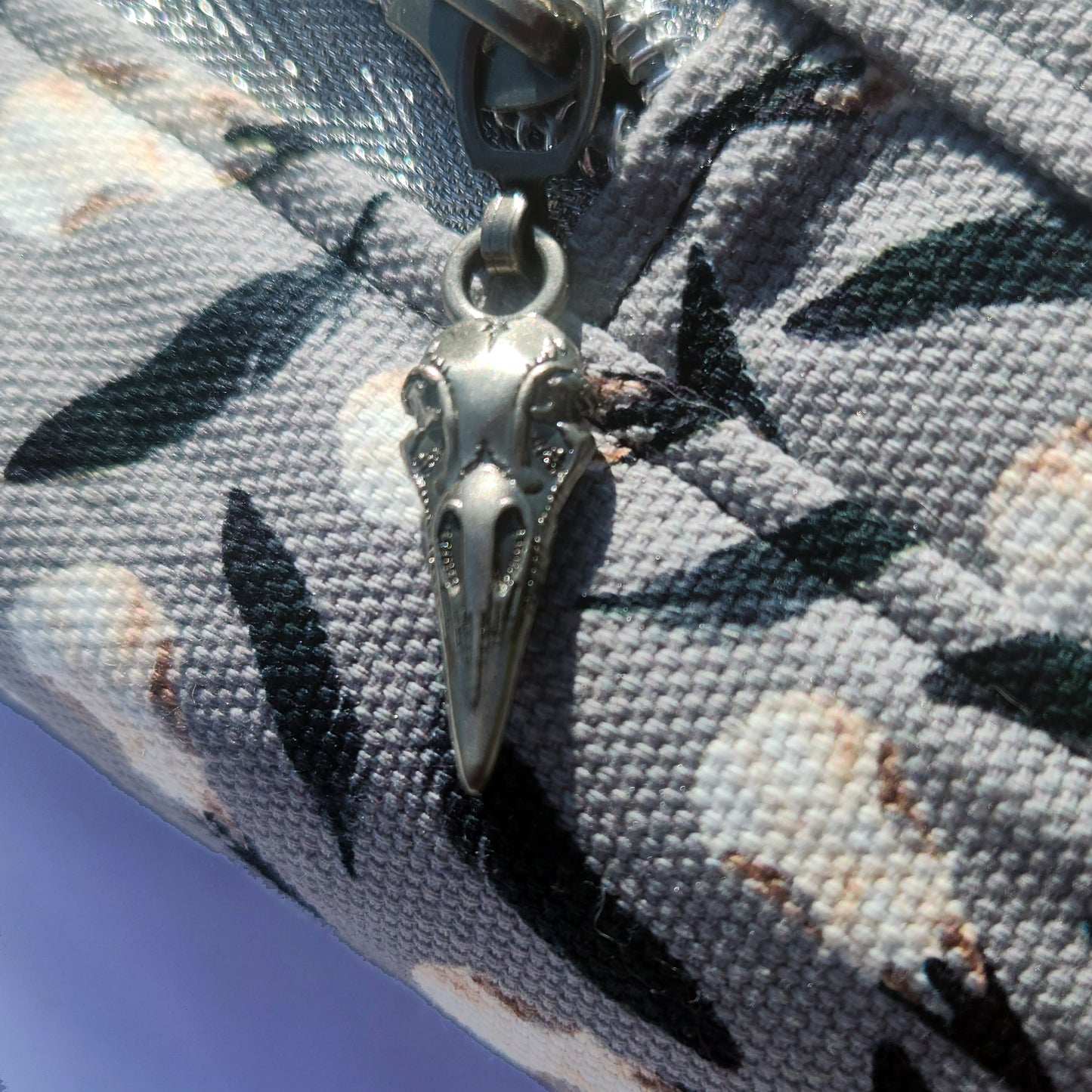 Gothic Raven Grey Crossbody Bag