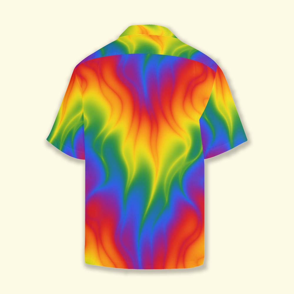 Flaming Rainbow Hawaiian Shirt