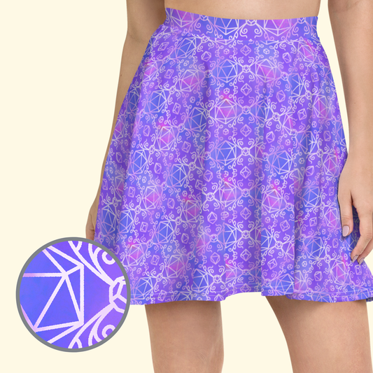Purple Batiks Dice Skater Skirt