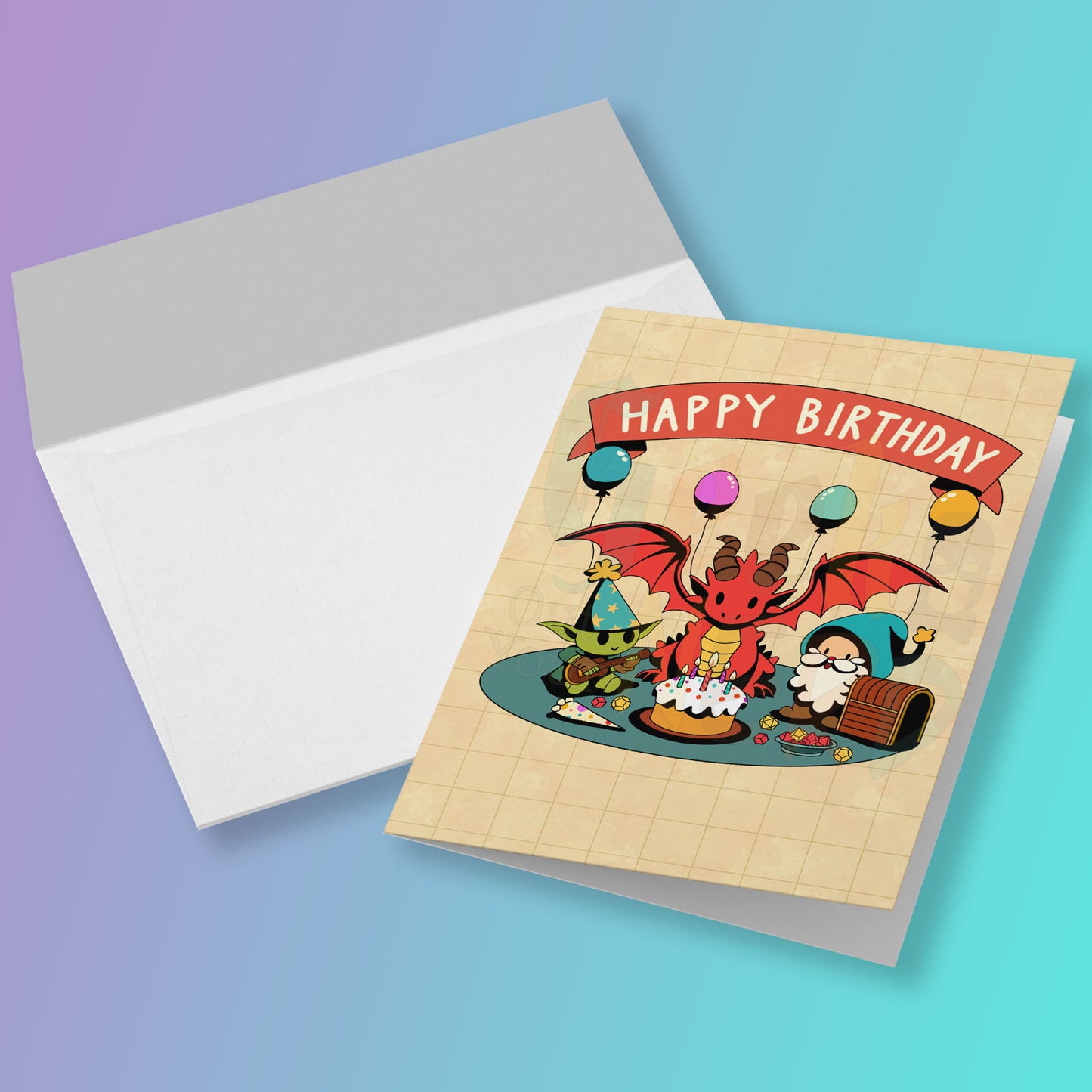 Whimsical D&D Birthday Card