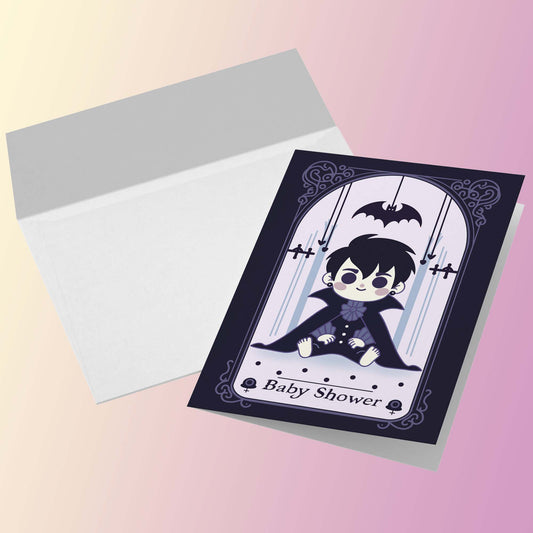 Gothic Vampire Baby Shower Greeting Card