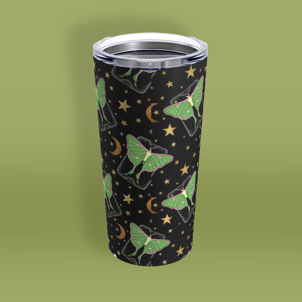 Vintage Luna Moth Tarot Card Tumbler 20oz