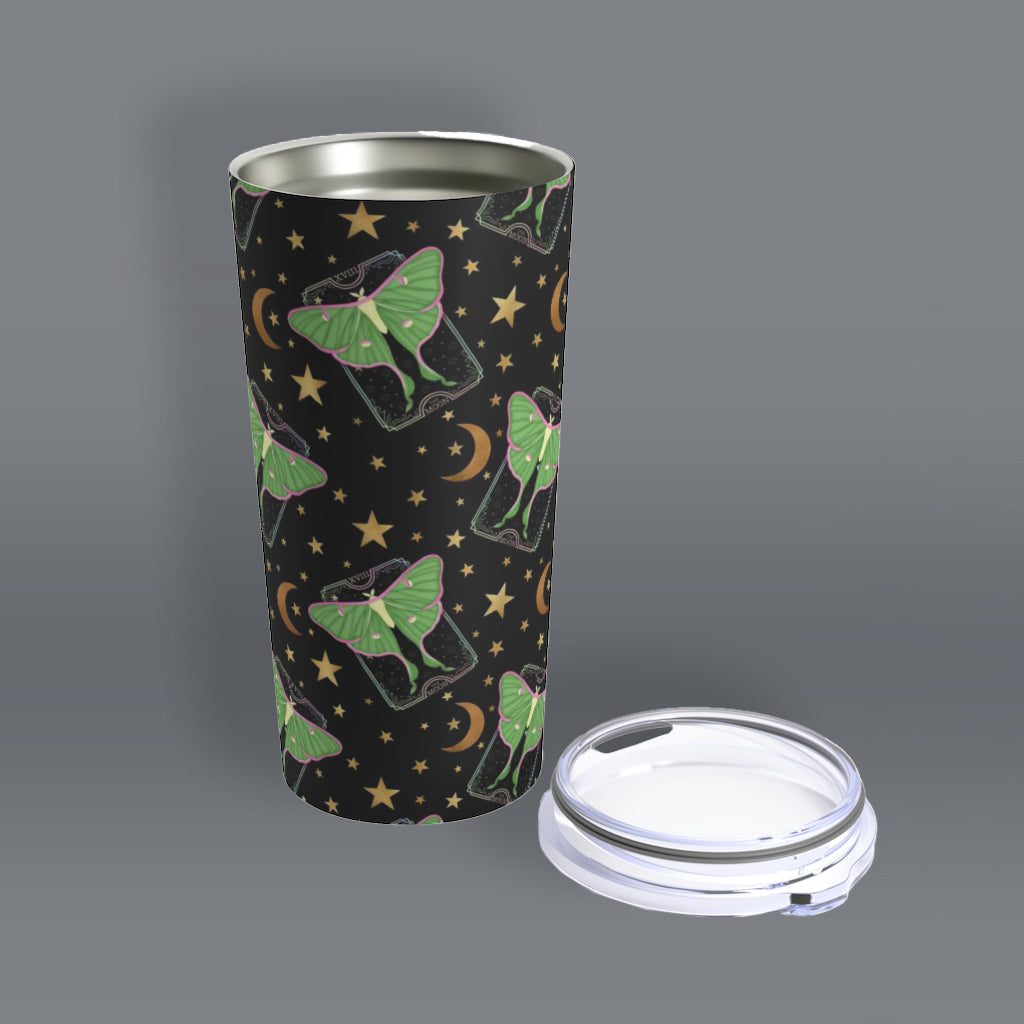 Vintage Luna Moth Tarot Card Tumbler 20oz