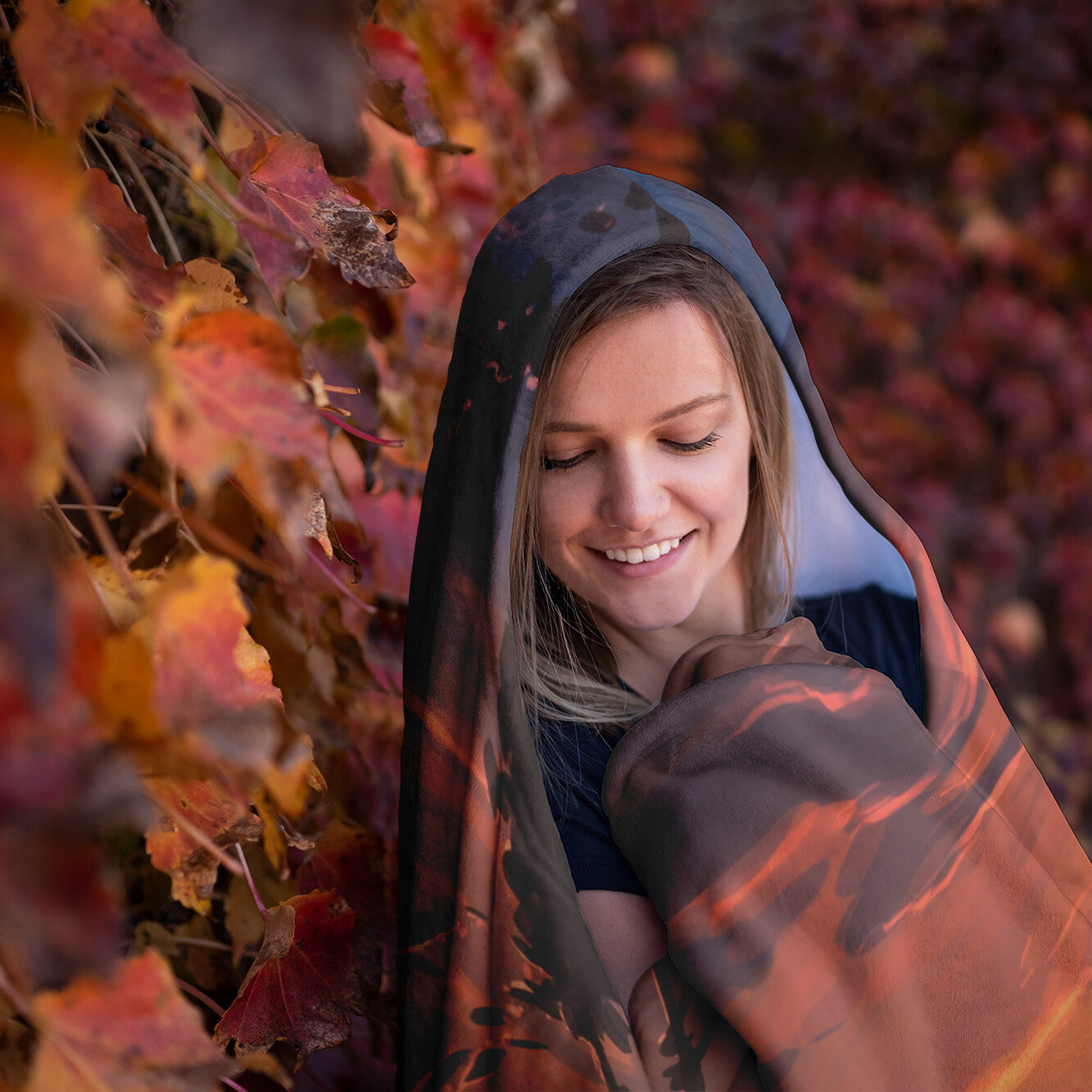 Meeting of Two Souls Hooded Blanket