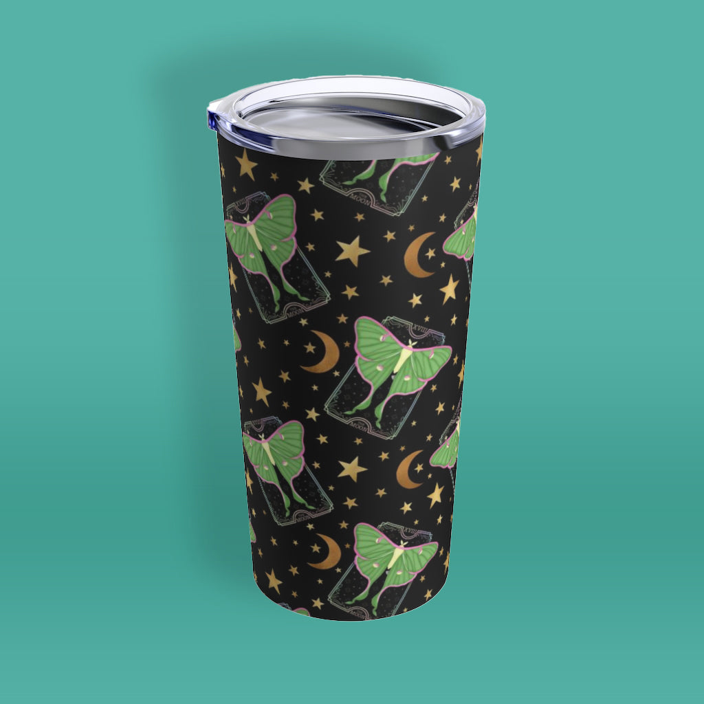 Vintage Luna Moth Tarot Card Tumbler 20oz