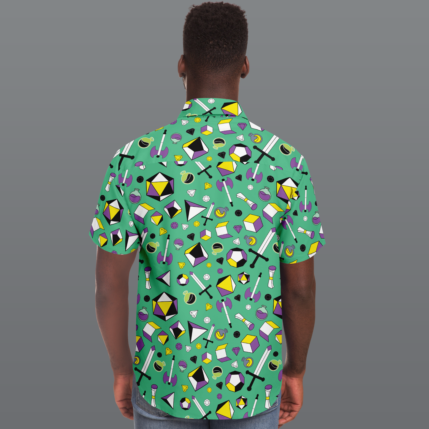 Nonbinary Gamer Button Down