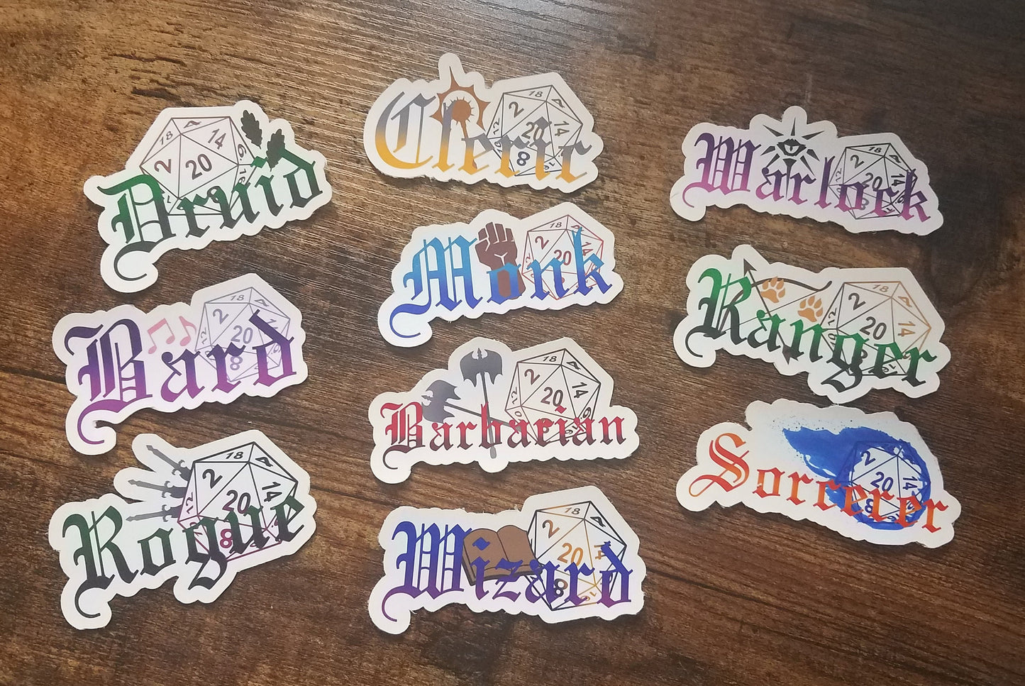 D&D Class Vinyl Stickers