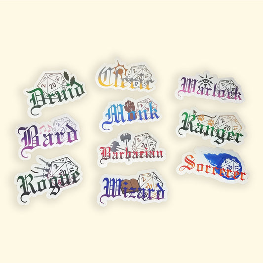 D&D Class Vinyl Stickers