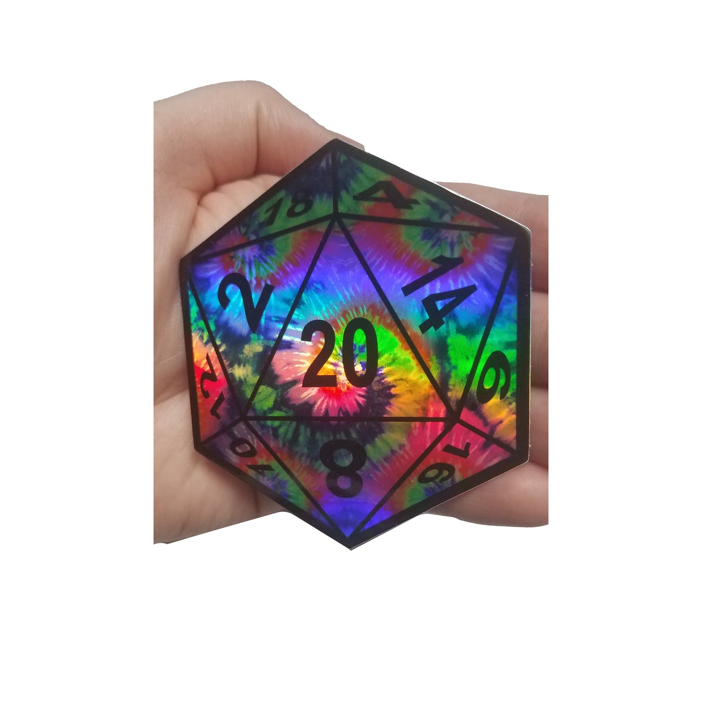D20 Holographic Tie Dye Vinyl Sticker