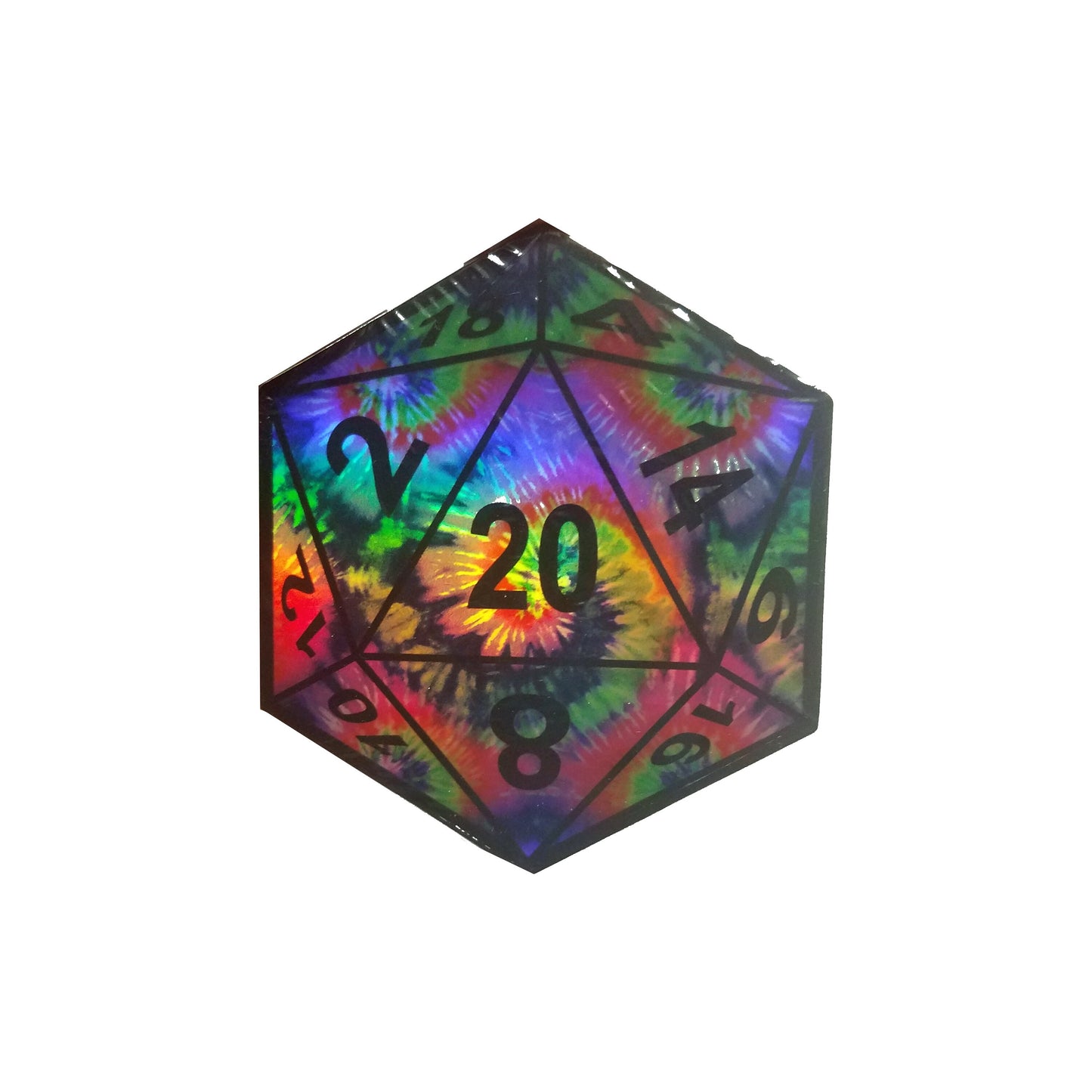 D20 Holographic Tie Dye Vinyl Sticker