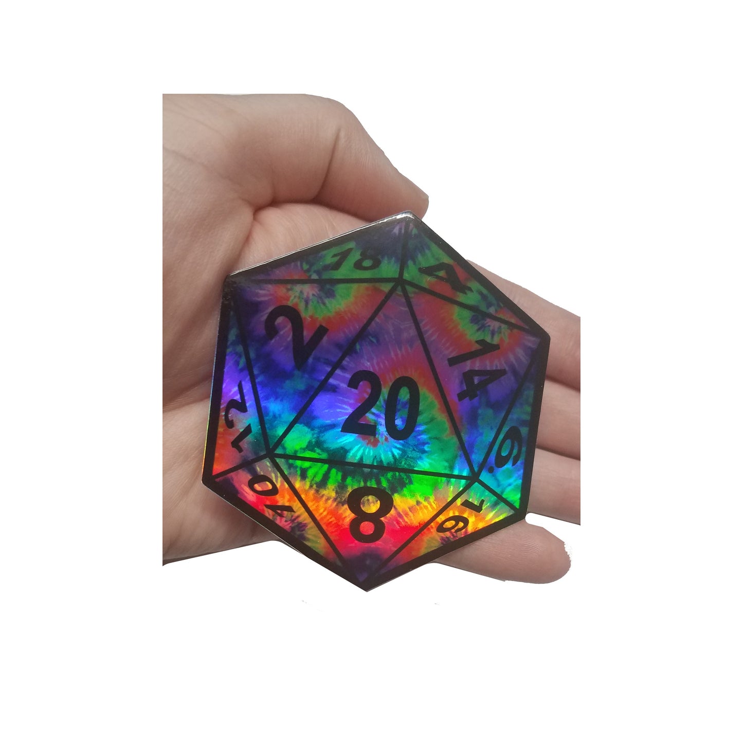 D20 Holographic Tie Dye Vinyl Sticker