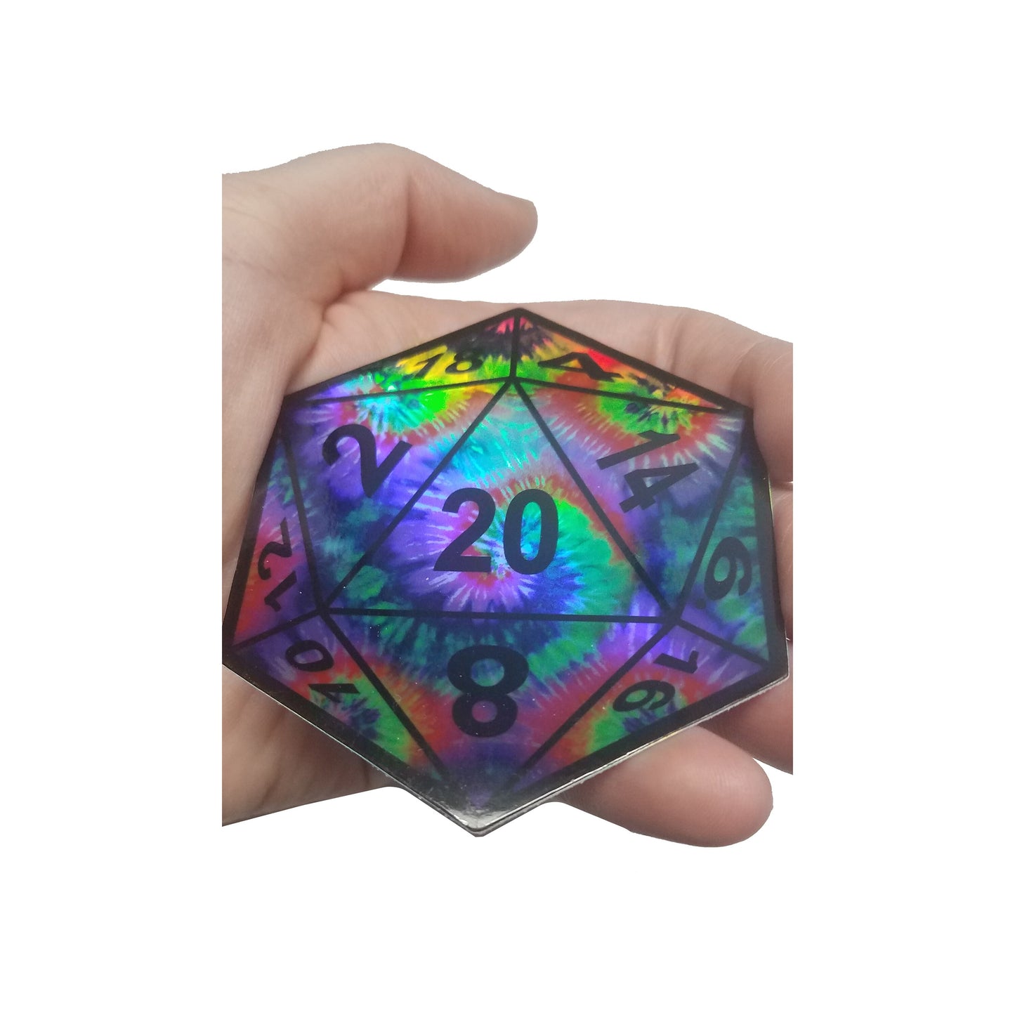 D20 Holographic Tie Dye Vinyl Sticker