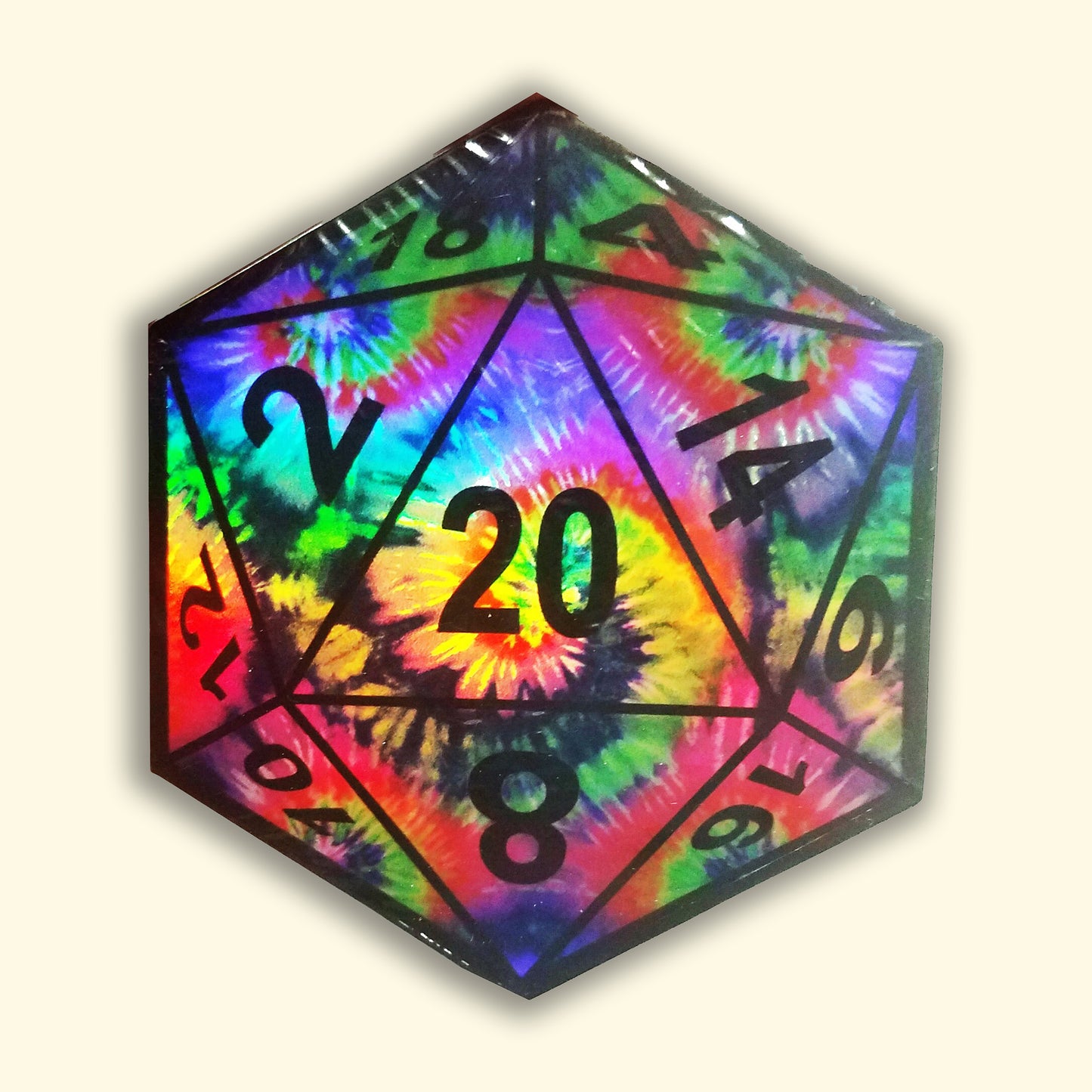 D20 Holographic Tie Dye Vinyl Sticker