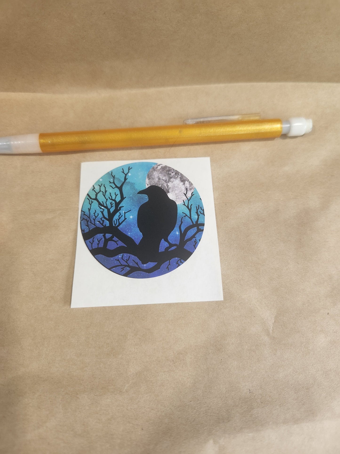 Galaxy Raven Night Vinyl Sticker