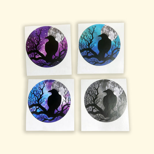 Galaxy Raven Night Vinyl Sticker