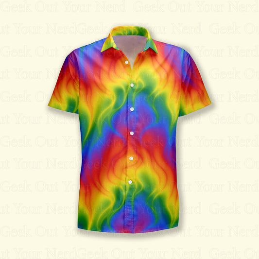 Flaming Rainbow Hawaiian Shirt