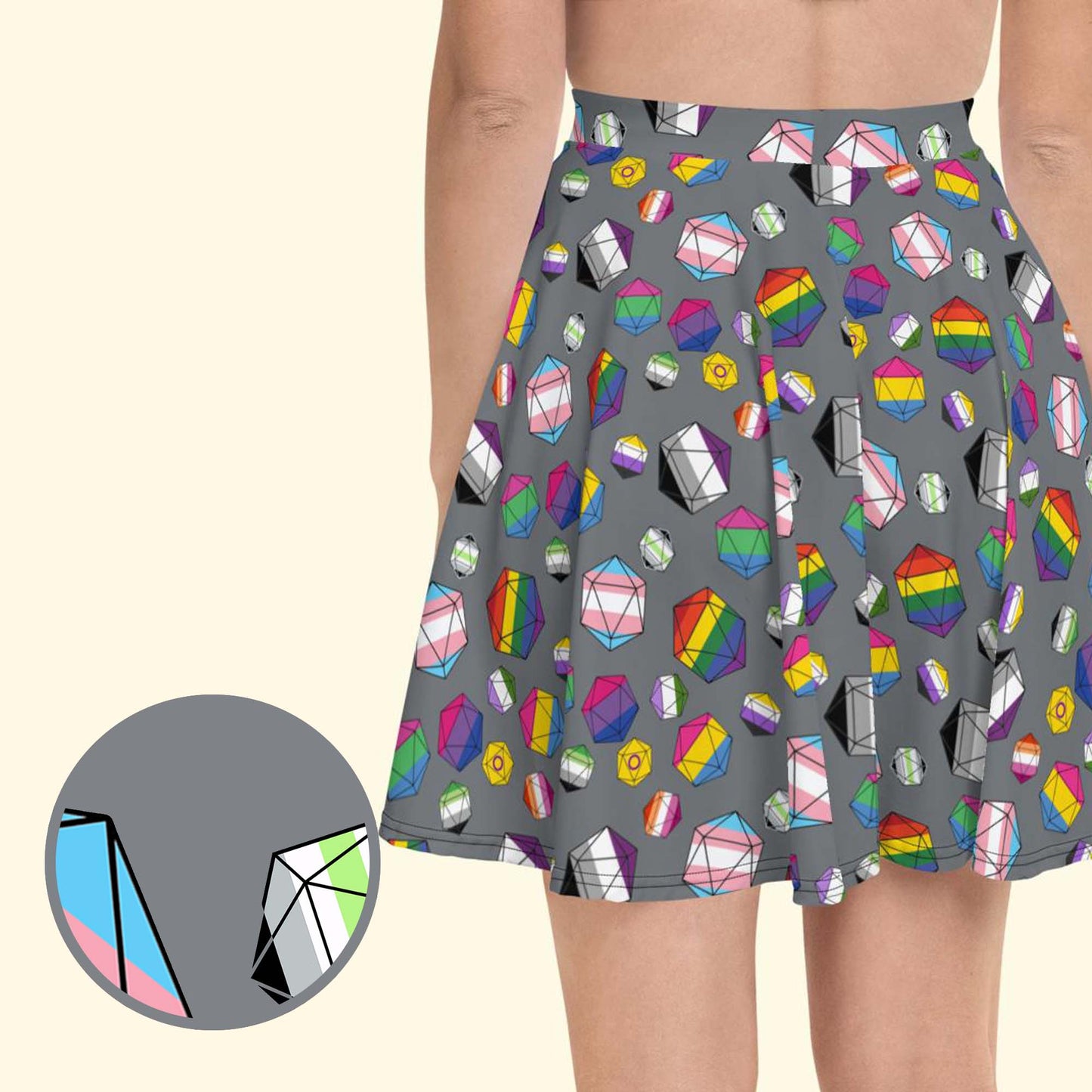 Pride Dice Skater Skirt