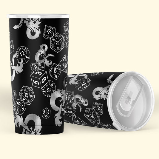 Metallic Silver Dice Tumbler 20oz