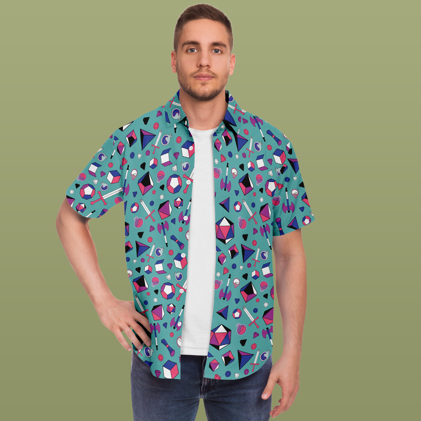 Genderfluid Gamer Button Down