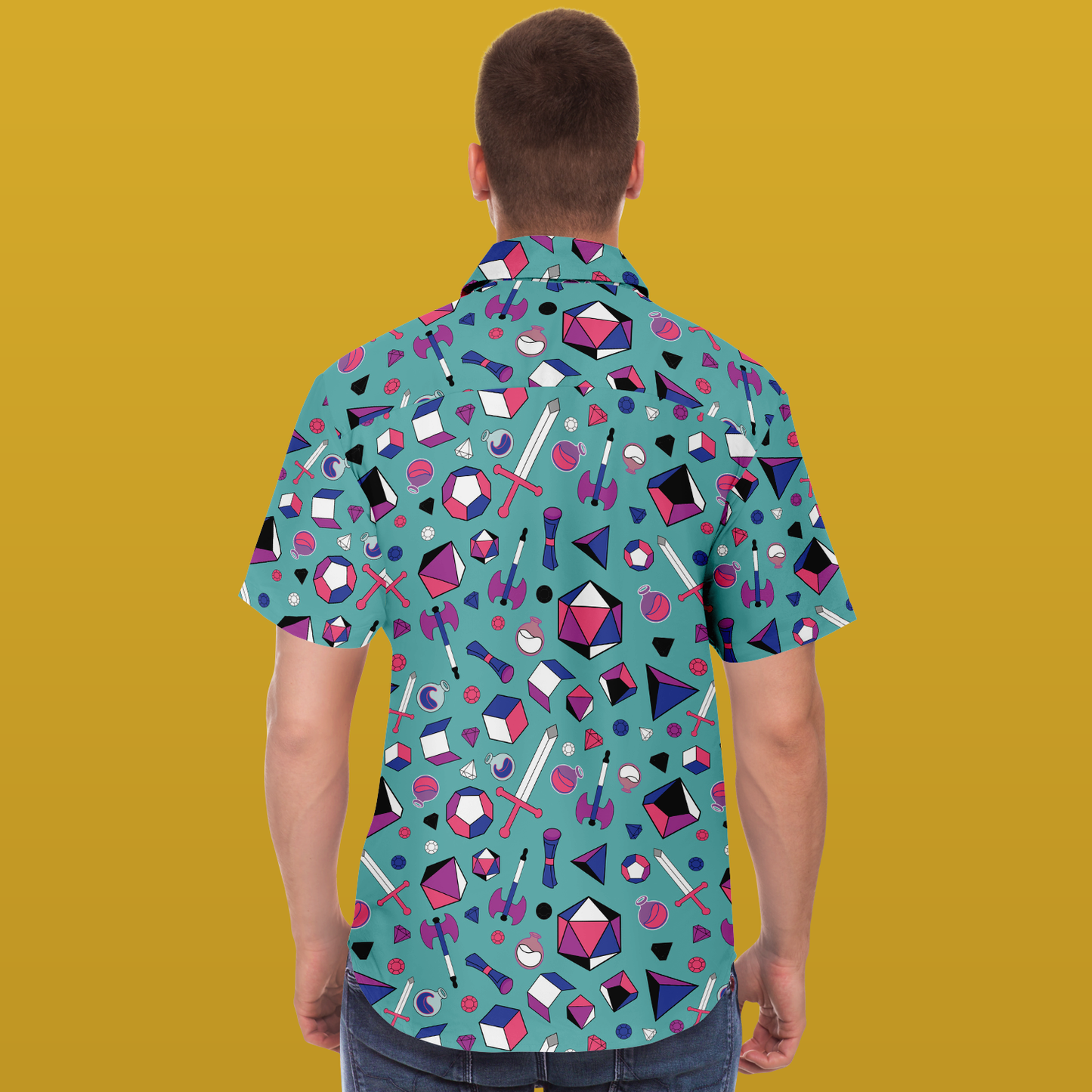 Genderfluid Gamer Button Down