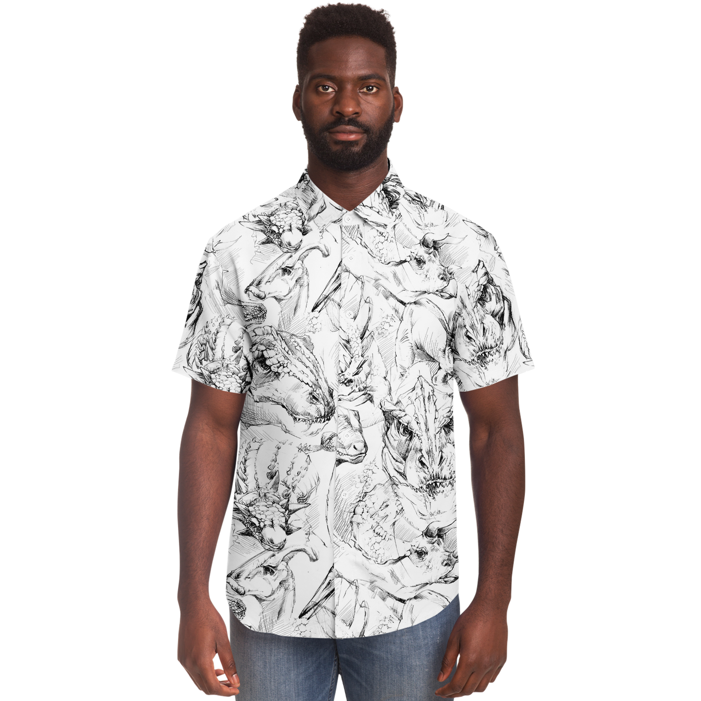 Sketch That Dino Button Down