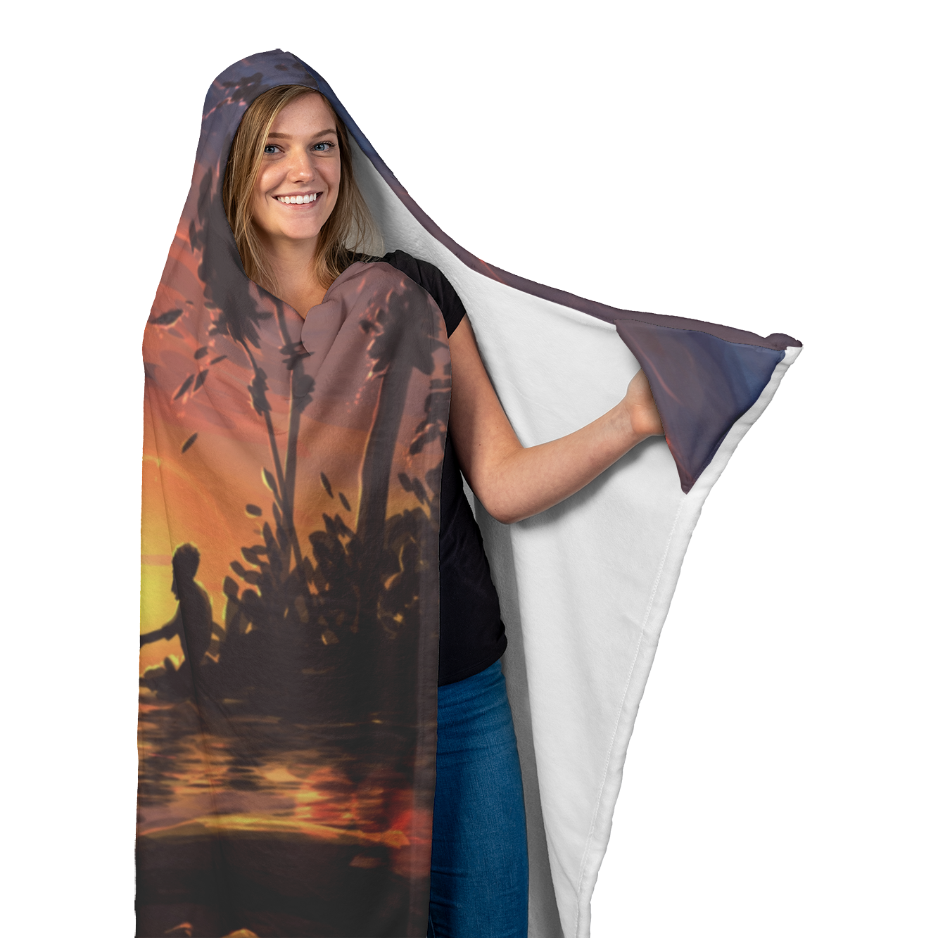 Meeting of Two Souls Hooded Blanket