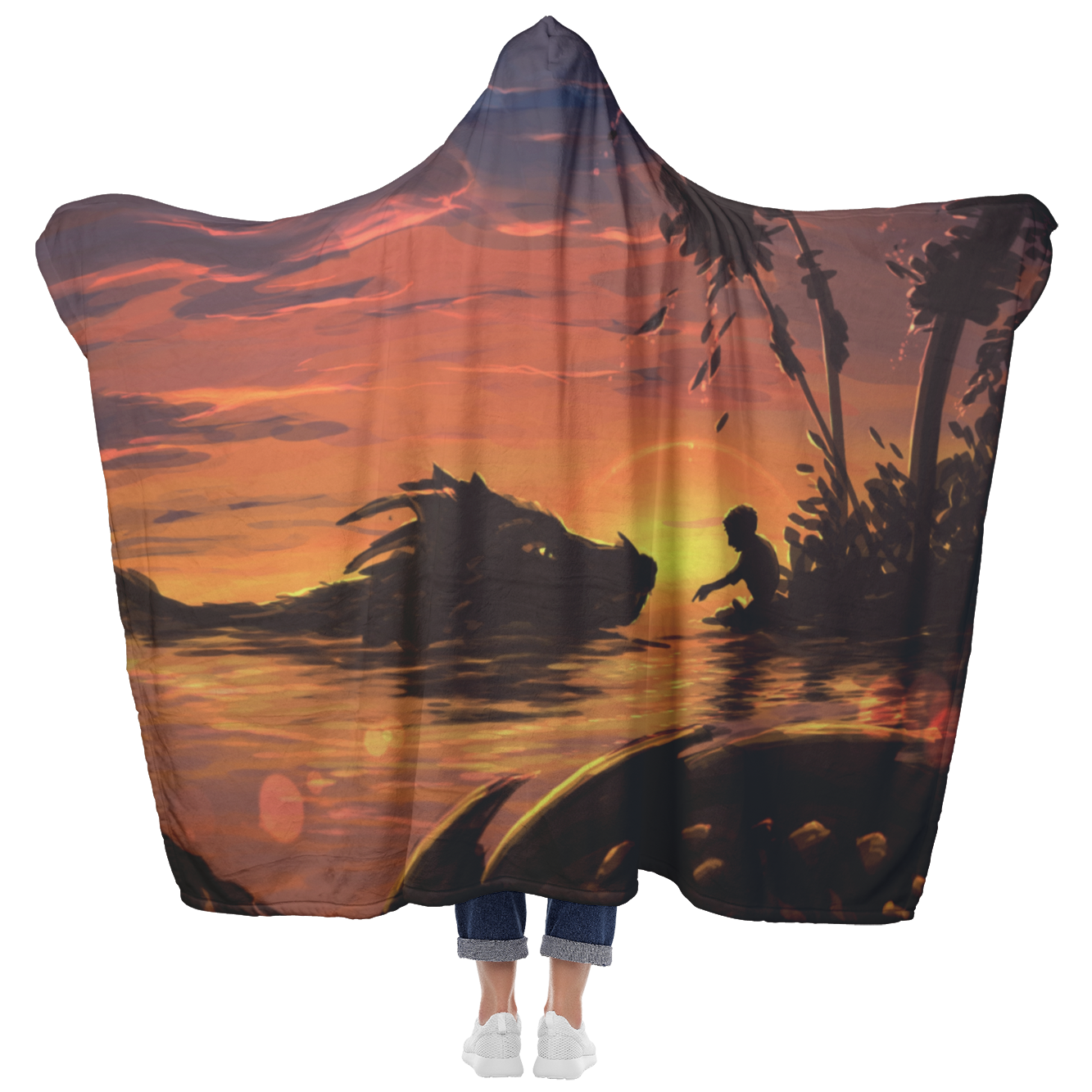 Meeting of Two Souls Hooded Blanket