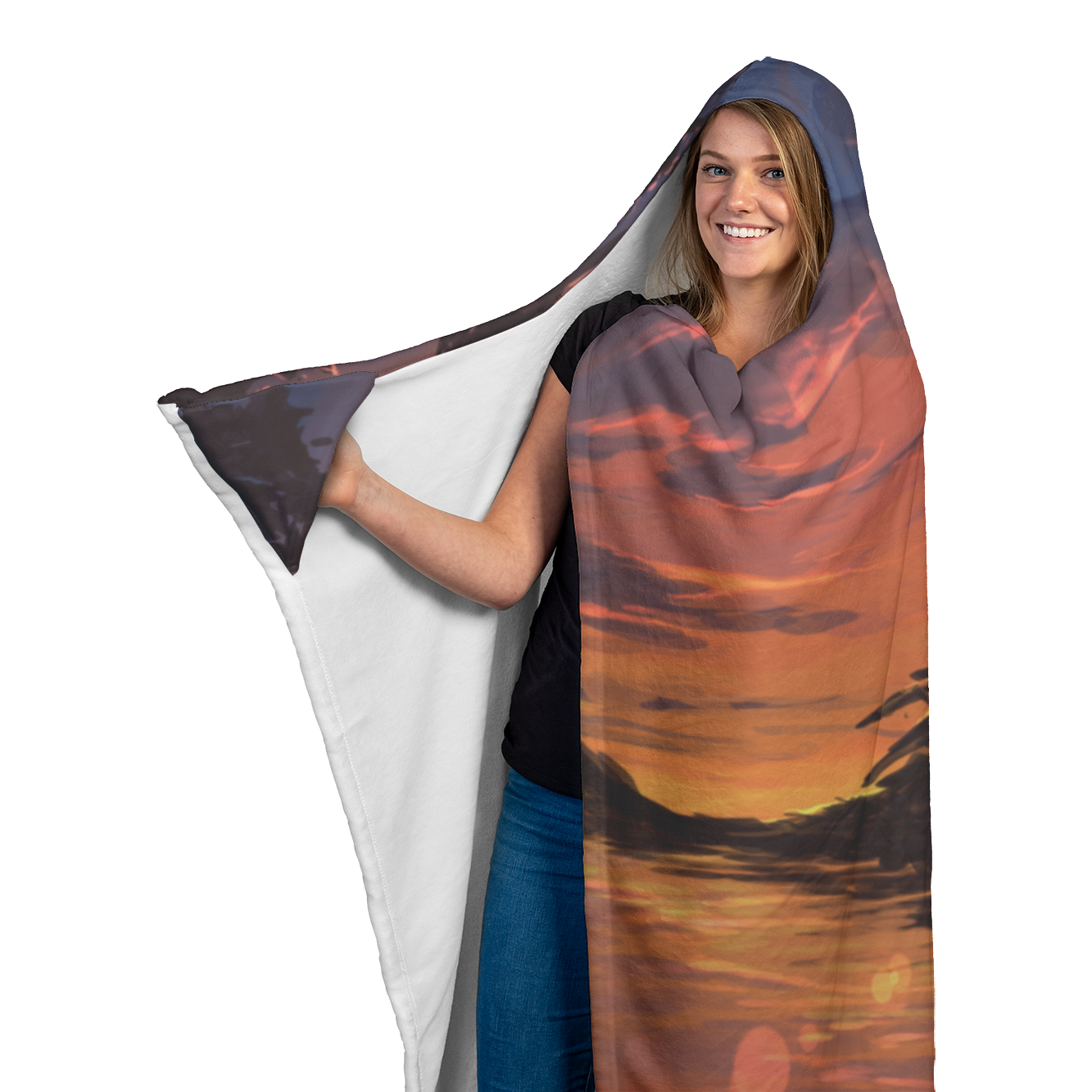 Meeting of Two Souls Hooded Blanket