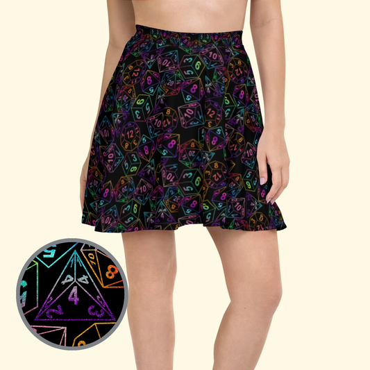 Tossed Glitter Dice Skater Skirt