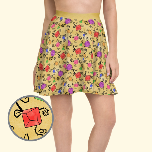 Whimsical Magic Dice Skater Skirt