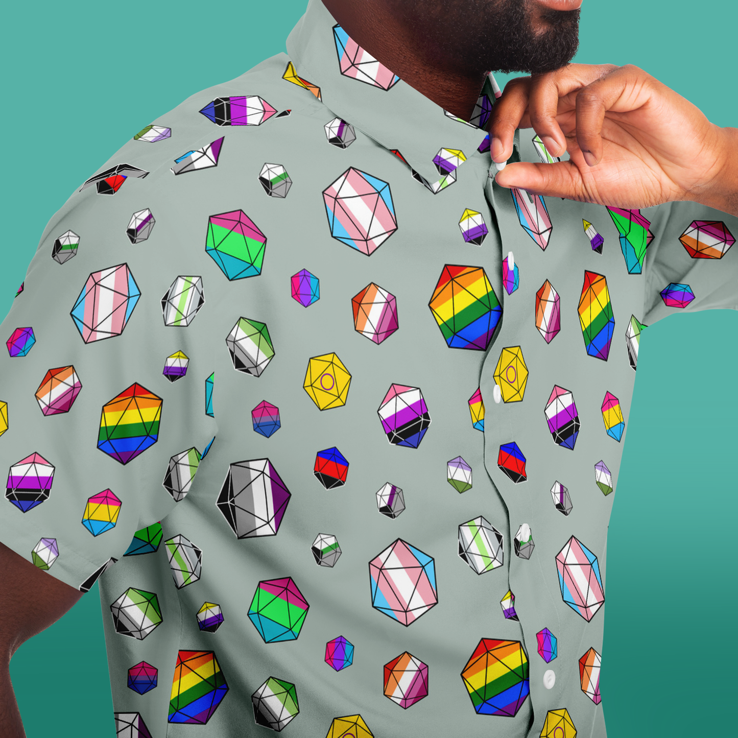 Pride Dice Button Down