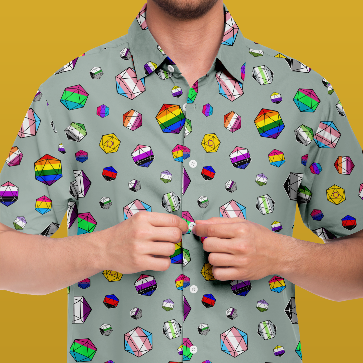 Pride Dice Button Down