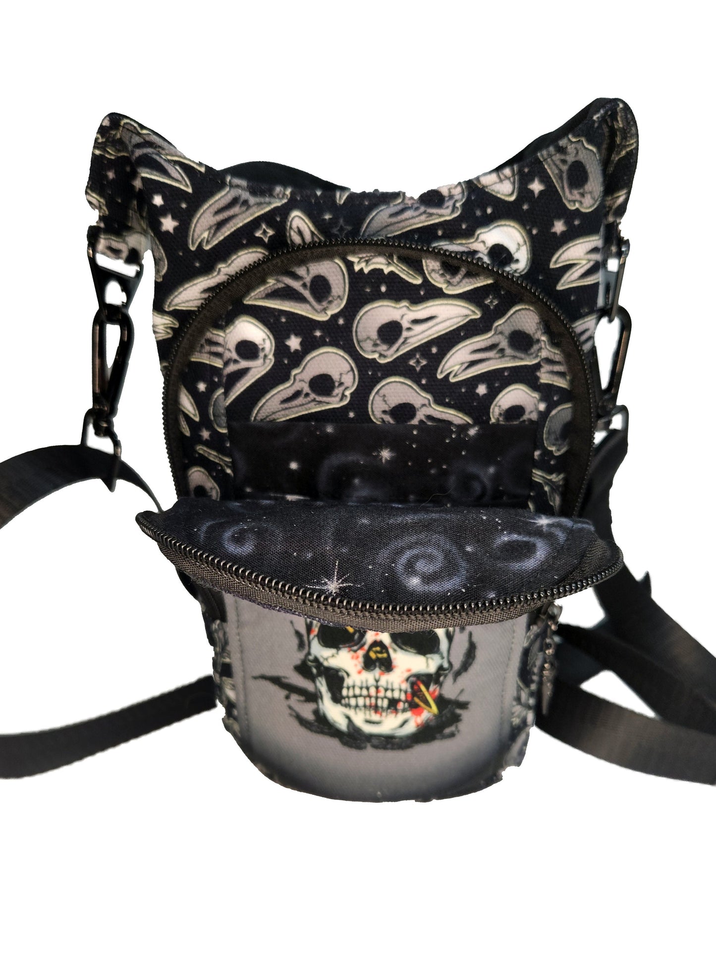 Gothic Raven Black Crossbody Bag