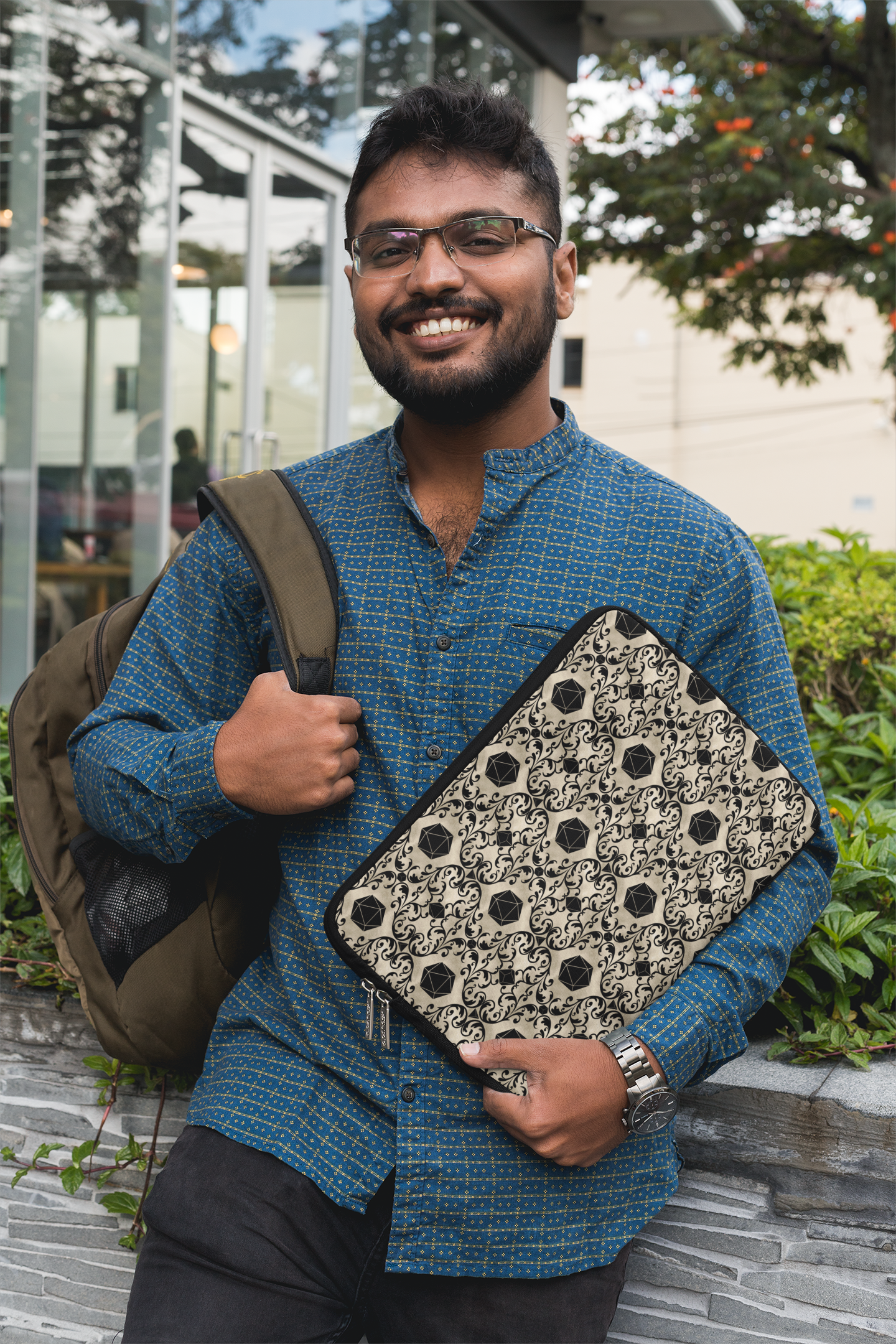 Damask Dice Laptop Sleeve