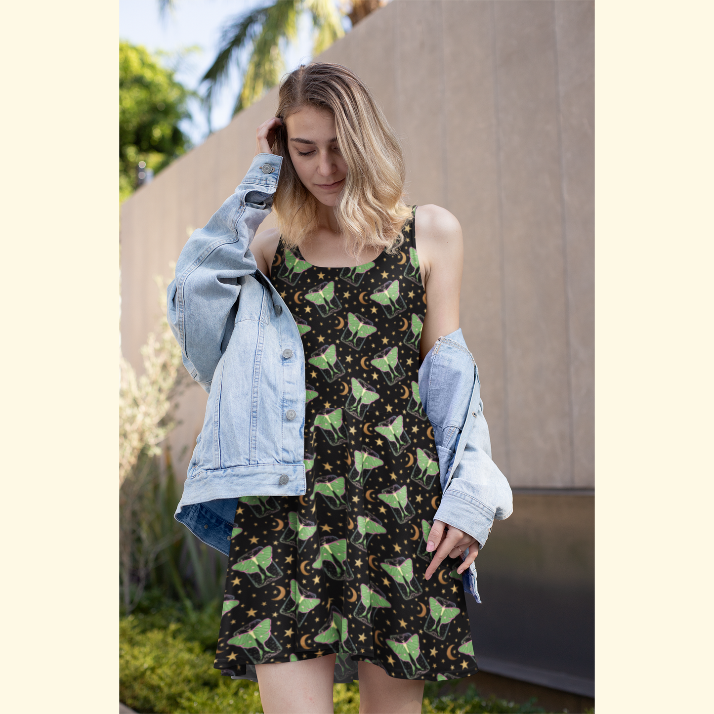 Vintage Luna Moth Skater Dress