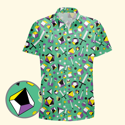 Non-Binary Gamer Hawaiian Shirt