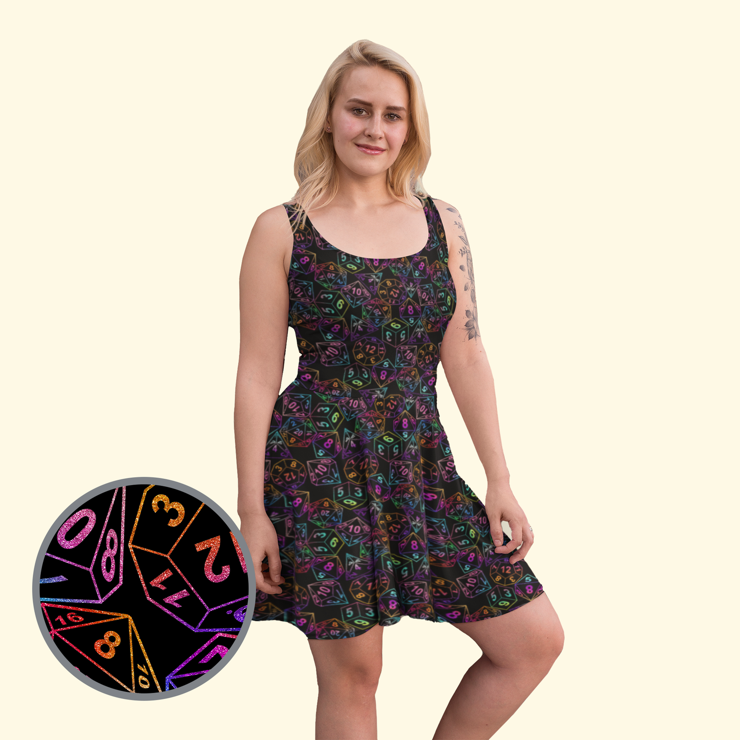 Glitter Dice Skater Dress