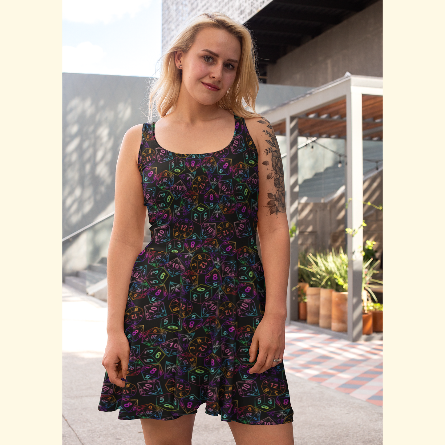 Glitter Dice Skater Dress