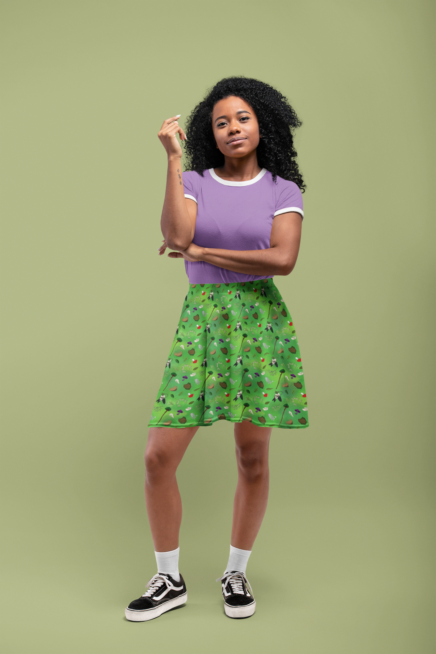 Green Druid Skater Skirt