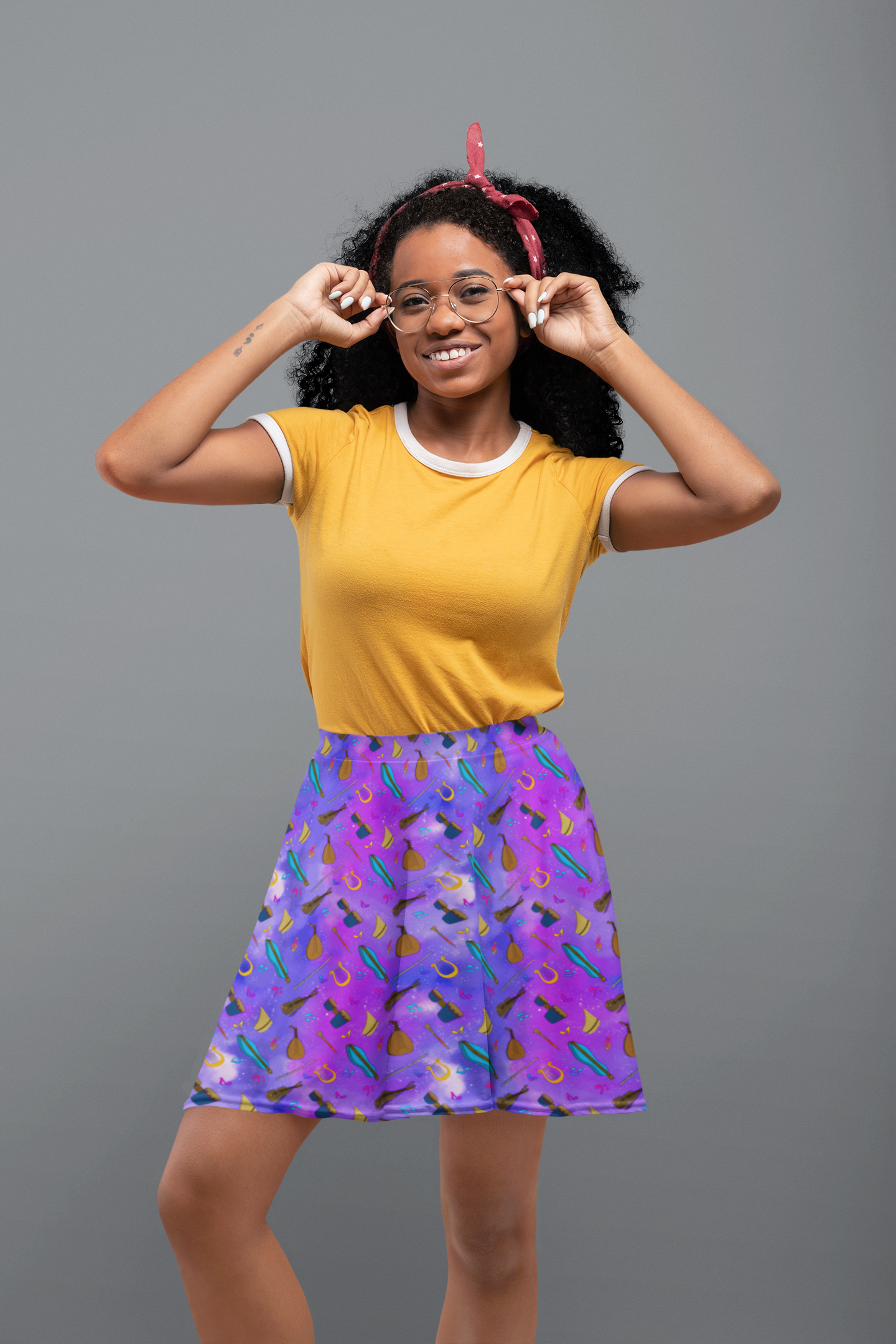 Purple Bard Skater Skirt